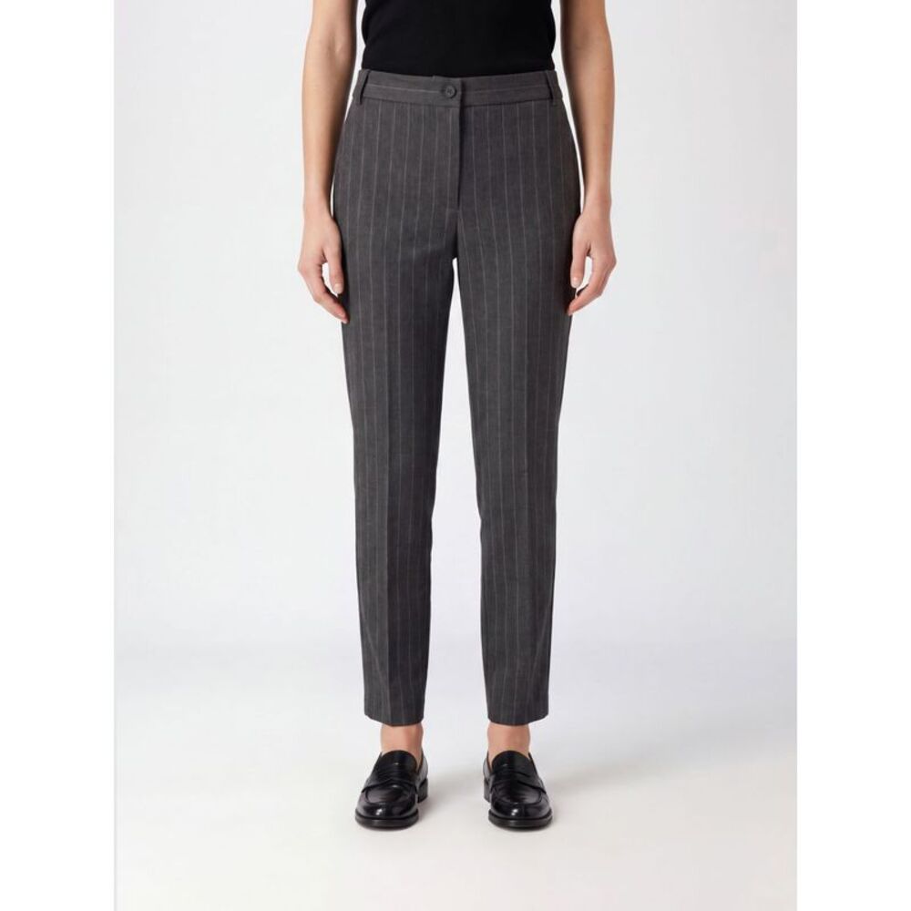 Pinko Women Pinko Pinstriped Slim Fit Chino Trousers In Wool Blend With Mid-Rise